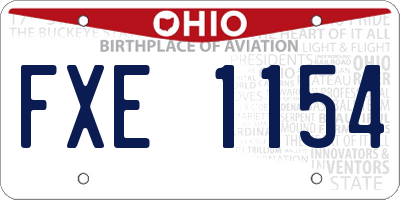 OH license plate FXE1154