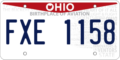 OH license plate FXE1158
