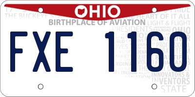 OH license plate FXE1160