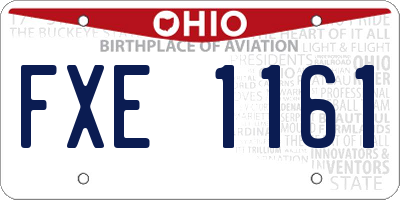 OH license plate FXE1161