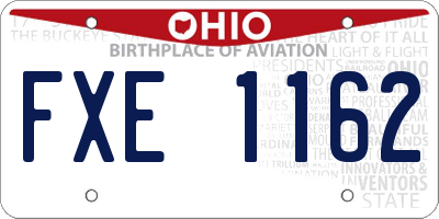 OH license plate FXE1162