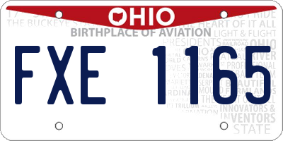 OH license plate FXE1165