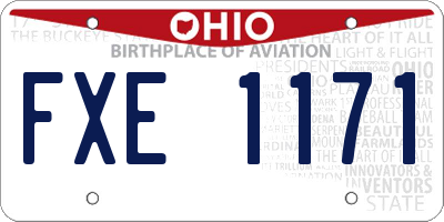OH license plate FXE1171