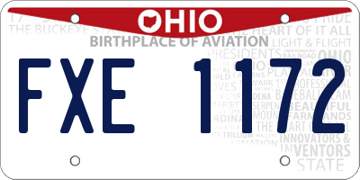 OH license plate FXE1172