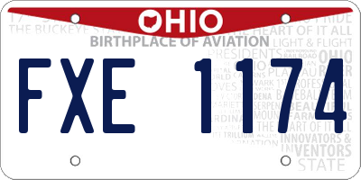 OH license plate FXE1174