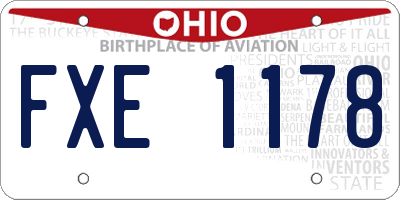 OH license plate FXE1178