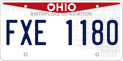 OH license plate FXE1180