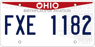 OH license plate FXE1182