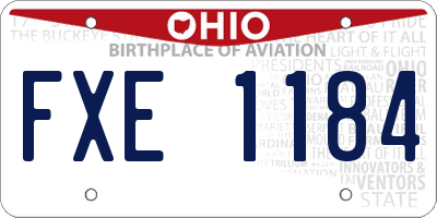 OH license plate FXE1184