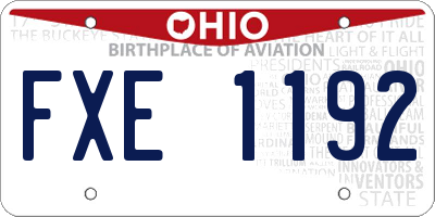 OH license plate FXE1192