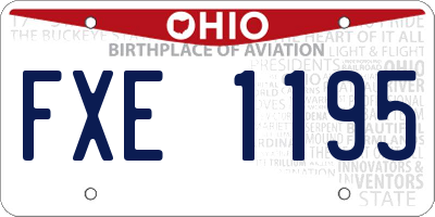 OH license plate FXE1195