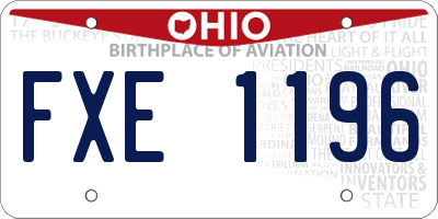 OH license plate FXE1196