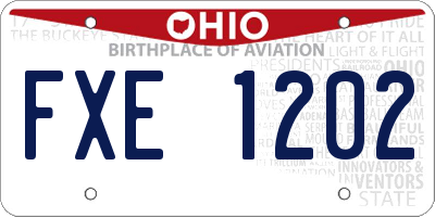 OH license plate FXE1202
