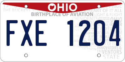 OH license plate FXE1204