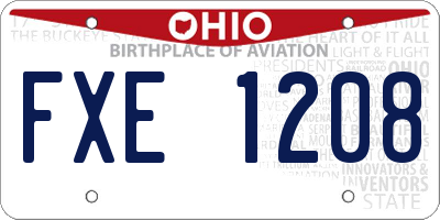 OH license plate FXE1208