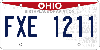 OH license plate FXE1211