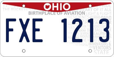 OH license plate FXE1213