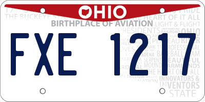 OH license plate FXE1217