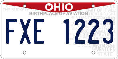 OH license plate FXE1223