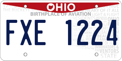 OH license plate FXE1224