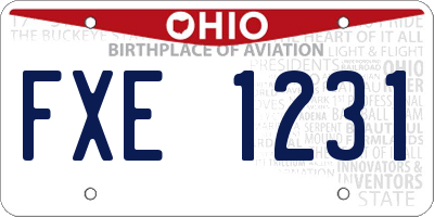 OH license plate FXE1231