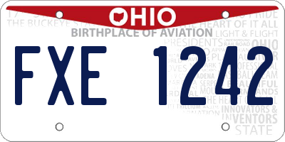 OH license plate FXE1242