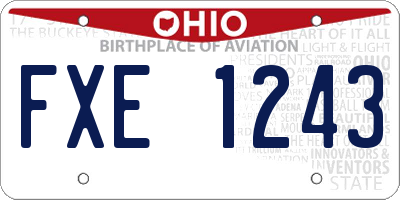 OH license plate FXE1243
