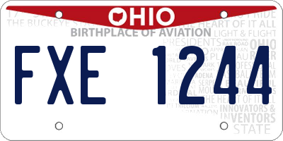 OH license plate FXE1244