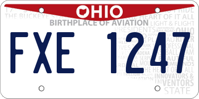 OH license plate FXE1247