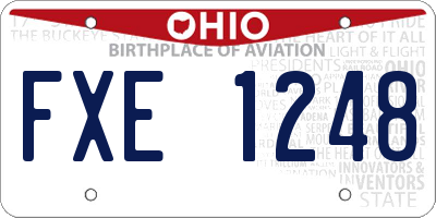 OH license plate FXE1248