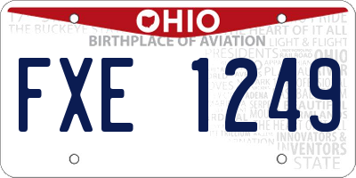 OH license plate FXE1249