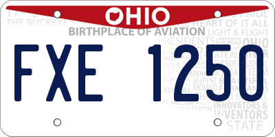 OH license plate FXE1250