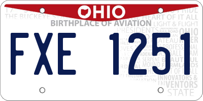 OH license plate FXE1251