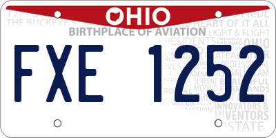 OH license plate FXE1252