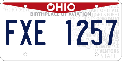 OH license plate FXE1257