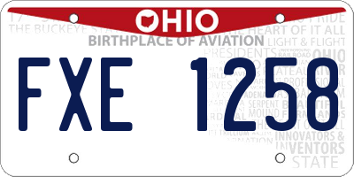 OH license plate FXE1258