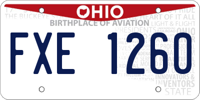 OH license plate FXE1260