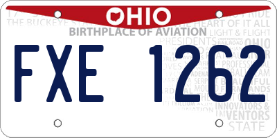 OH license plate FXE1262
