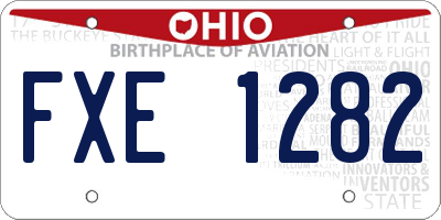 OH license plate FXE1282