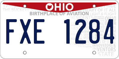 OH license plate FXE1284