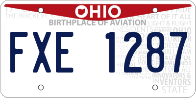 OH license plate FXE1287