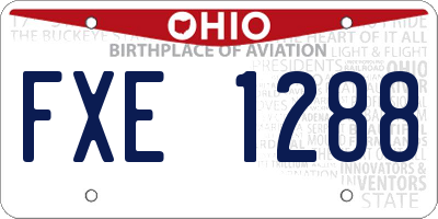 OH license plate FXE1288