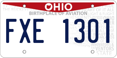 OH license plate FXE1301