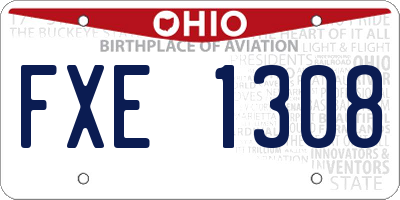 OH license plate FXE1308
