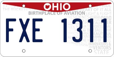 OH license plate FXE1311