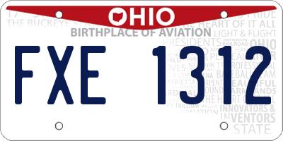 OH license plate FXE1312