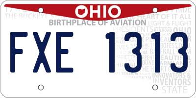 OH license plate FXE1313