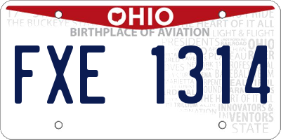 OH license plate FXE1314