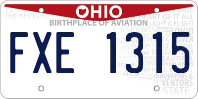 OH license plate FXE1315