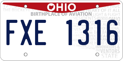 OH license plate FXE1316